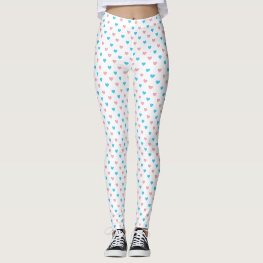 Trans Pride Small Hearts Leggings (Voorkant)