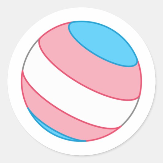 Trans Pride Sphere Ronde Sticker (Voorkant)