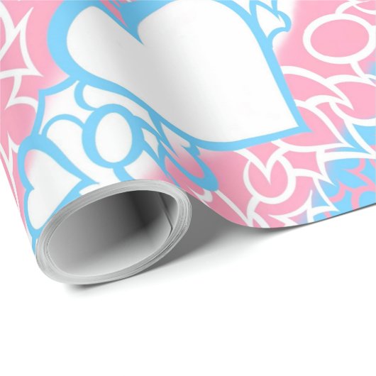 Trans Pride Squiggle Cadeaupapier (Rol Hoek)