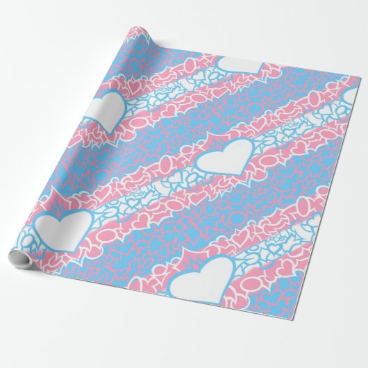 Trans Pride Squiggle Cadeaupapier (Uitgerold)
