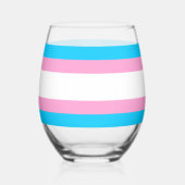 Trans Pride Stemless Wine Glass: giet met trots Wijnglas Zonder Voet (Achterkant)
