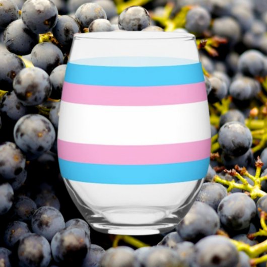 Trans Pride Stemless Wine Glass: giet met trots Wijnglas Zonder Voet