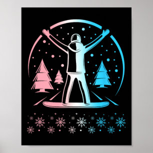 Trans Pride Subtiele LGBTQ Gay Pride Winter Snowbo Poster