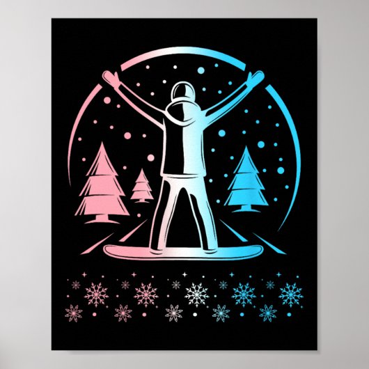 Trans Pride Subtiele LGBTQ Gay Pride Winter Snowbo Poster (Voorkant)
