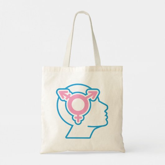 Trans Pride Symbol Canvas tas (Achterkant)