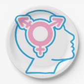Trans Pride Symbol Papieren Borden Bordje (Voorkant)