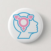 Trans Pride Symbool Badge Ronde Button 5,7 Cm (Voorkant)