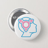 Trans Pride Symbool Badge Ronde Button 5,7 Cm (Voorkant /achterkant)