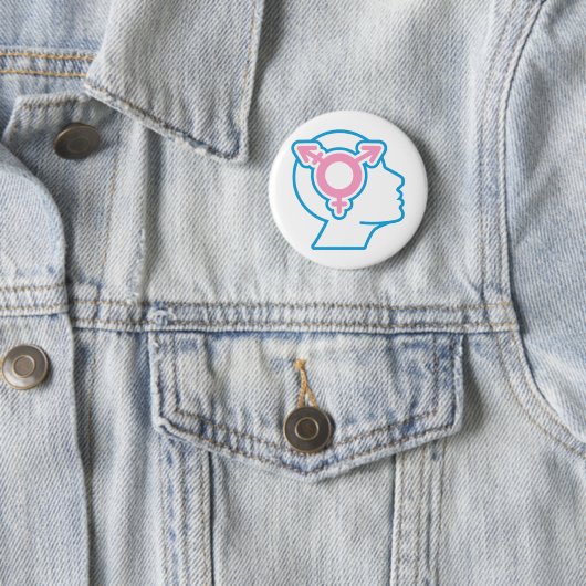 Trans Pride Symbool Badge Ronde Button 5,7 Cm (In situ)