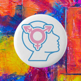 Trans Pride Symbool Badge Ronde Button 5,7 Cm