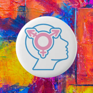 Trans Pride Symbool Badge Ronde Button 5,7 Cm