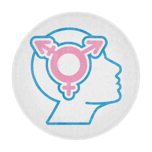 Trans Pride Symbool Glas Snijplank (Voorkant)