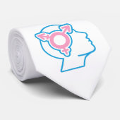 Trans Pride Symbool Herenketting Stropdas (Opgerold)