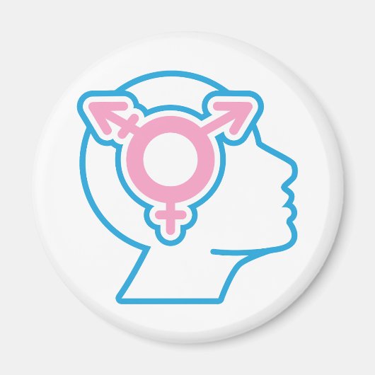 Trans Pride Symbool Magneet (Voorkant)