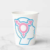 Trans Pride Symbool Papieren bekers (Achterkant)