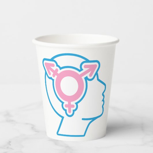 Trans Pride Symbool Papieren bekers (Voorkant)