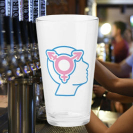 Trans Pride Symbool Pint Glas