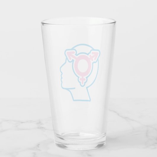 Trans Pride Symbool Pint Glas (Achterkant)