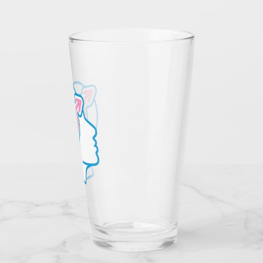 Trans Pride Symbool Pint Glas (Links)