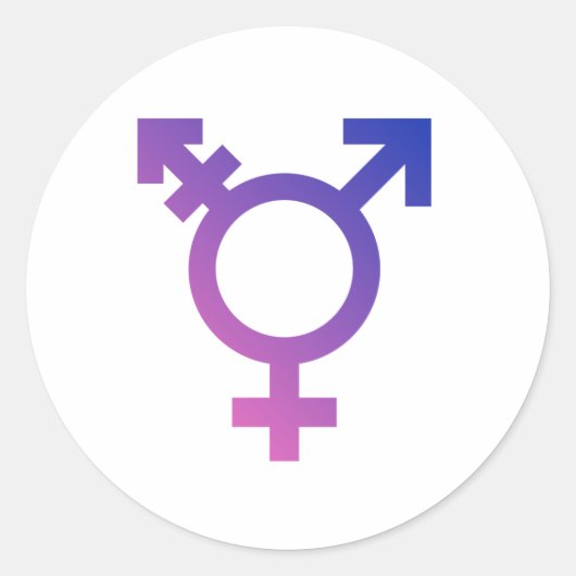 Trans Pride Symbool Ronde Sticker (Voorkant)