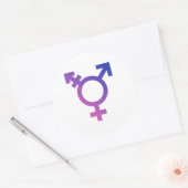 Trans Pride Symbool Ronde Sticker (Envelop)