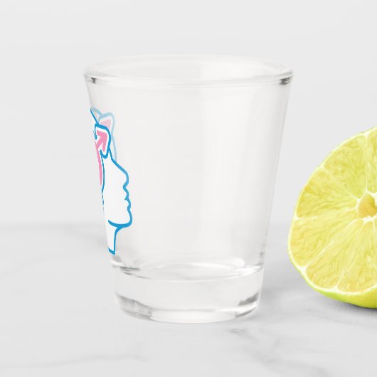 Trans Pride Symbool Shot Glass Glas (Rechts)