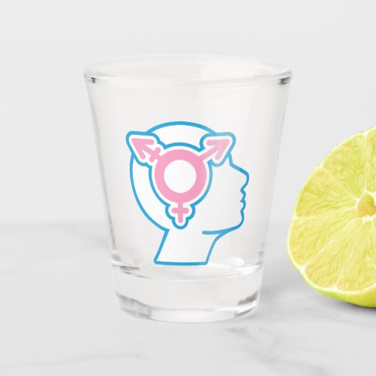 Trans Pride Symbool Shot Glass Shot Glas (Voorkant)