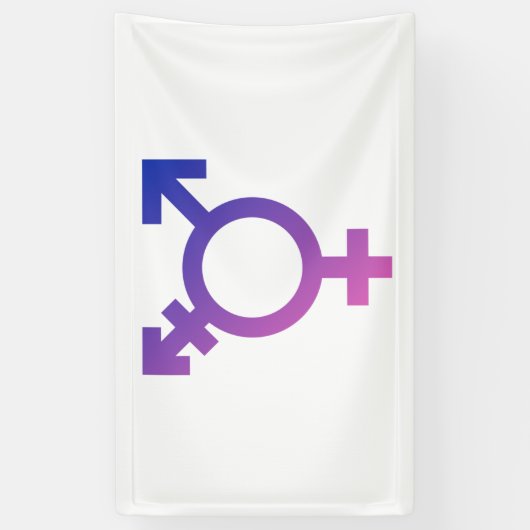 Trans Pride Symbool Spandoek (Verticaal)
