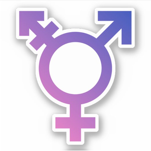 Trans Pride-symbool Sticker (Voorkant)