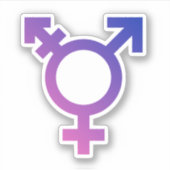 Trans Pride Symbool Sticker (Voorkant)