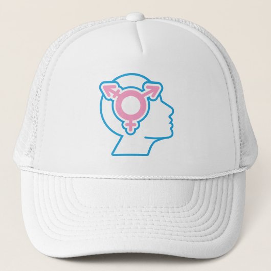 Trans Pride Symbool Trucker Hat Trucker Pet (Voorkant)