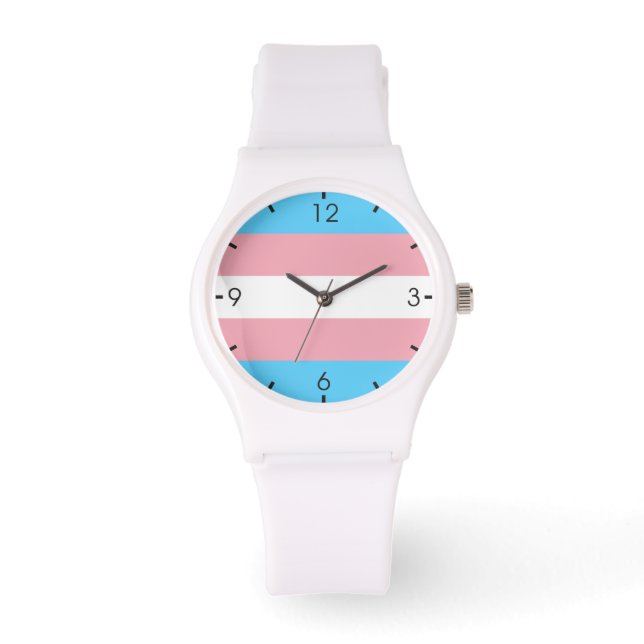 Trans Pride (Transgender Pride) Horloge (Voorkant)