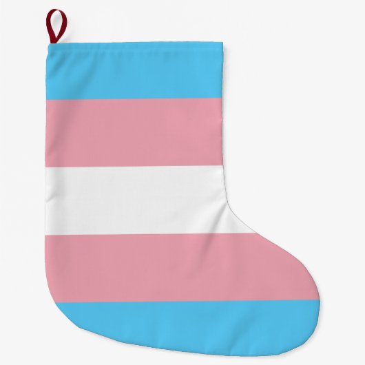 Trans Pride (Transgender Pride) Vlag Grote Kerstsok (Voorkant)