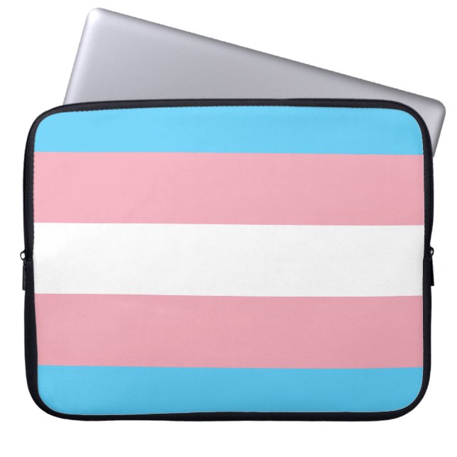 Trans Pride (Transgender Pride) Vlag Laptop Sleeve (Voorkant)