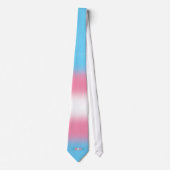 Trans Pride Transgender Vlag Kleuren Typografie Stropdas (Voorkant)