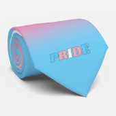 Trans Pride Transgender Vlag Kleuren Typografie Stropdas (Opgerold)