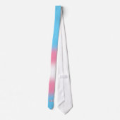 Trans Pride Transgender Vlag Kleuren Typografie Stropdas (Achterkant)
