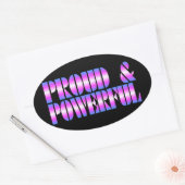 Trans Pride "Trots & Krachtig" Ovale Sticker (Envelop)