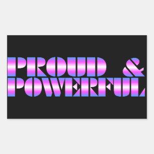 Trans Pride "Trots & Krachtig" Rechthoekige Sticker