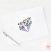 Trans Pride-uitbarsting Trans Ronde Sticker (Envelop)