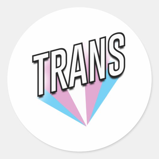 Trans Pride-uitbarsting Trans Ronde Sticker (Voorkant)