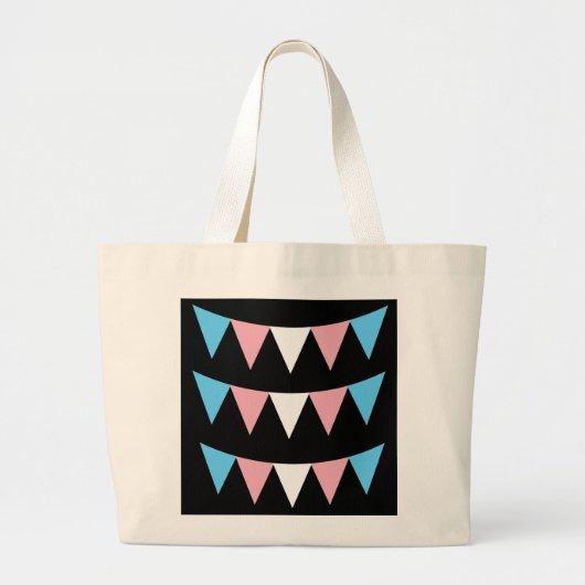 Trans Pride-vlag boodschappentas Grote Tote Bag (Voorkant)