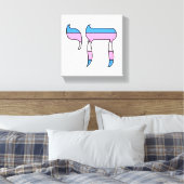Trans Pride Vlag Chai Canvas Afdruk (Insitu (Slaapkamer))