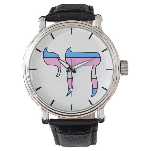 Trans Pride-vlag Chai Horloge (Voorkant)