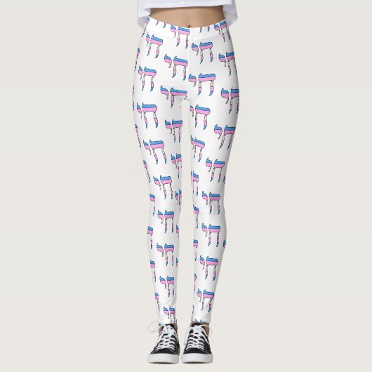 Trans Pride Vlag Chai Leggings (Voorkant)