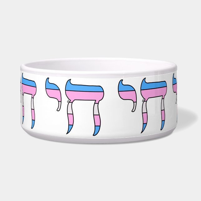 Trans Pride-vlag Chai Voerbakje (Voorkant)