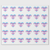 Trans Pride Vlag Hart Cadeaupapier (Vlak)
