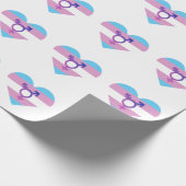 Trans Pride Vlag Hart Cadeaupapier (Hoek)