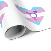 Trans Pride Vlag Hart Cadeaupapier (Rol Hoek)