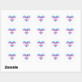 Trans Pride Vlag Hart Ronde Sticker (Vel)